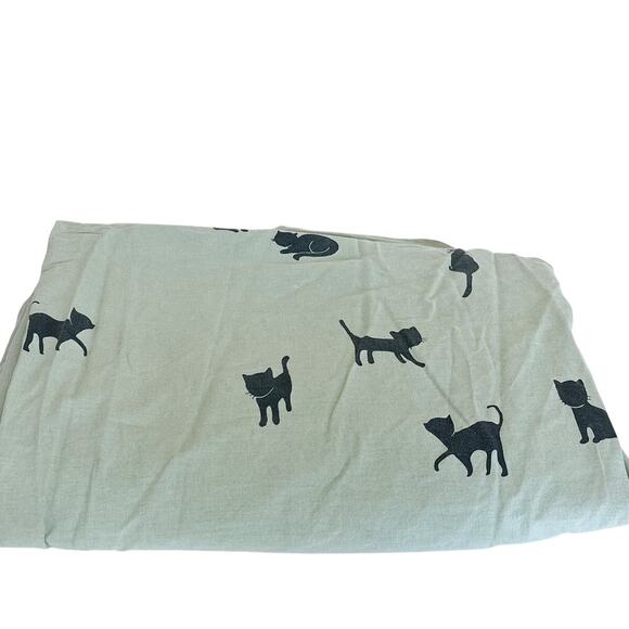 Ikea Barndrom Black Cat Kittens Twin Duvet Green Black Zip Closure Cat Lady - Picture 2 of 7